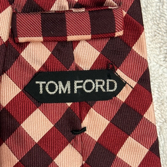 Tom Ford tie so great!! Vibrant, red plaid!! Great for the season!! - Picture 2 of 6
